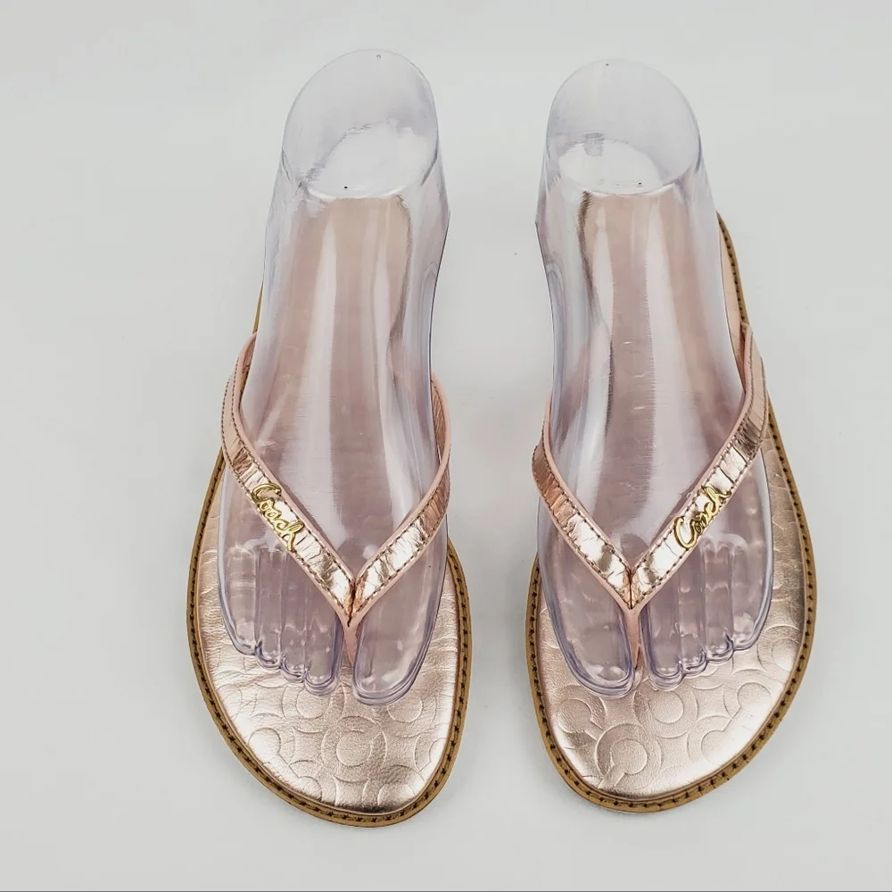 NEW Coach Devlynn Rose Gold Sandals - Picture 9 of 9